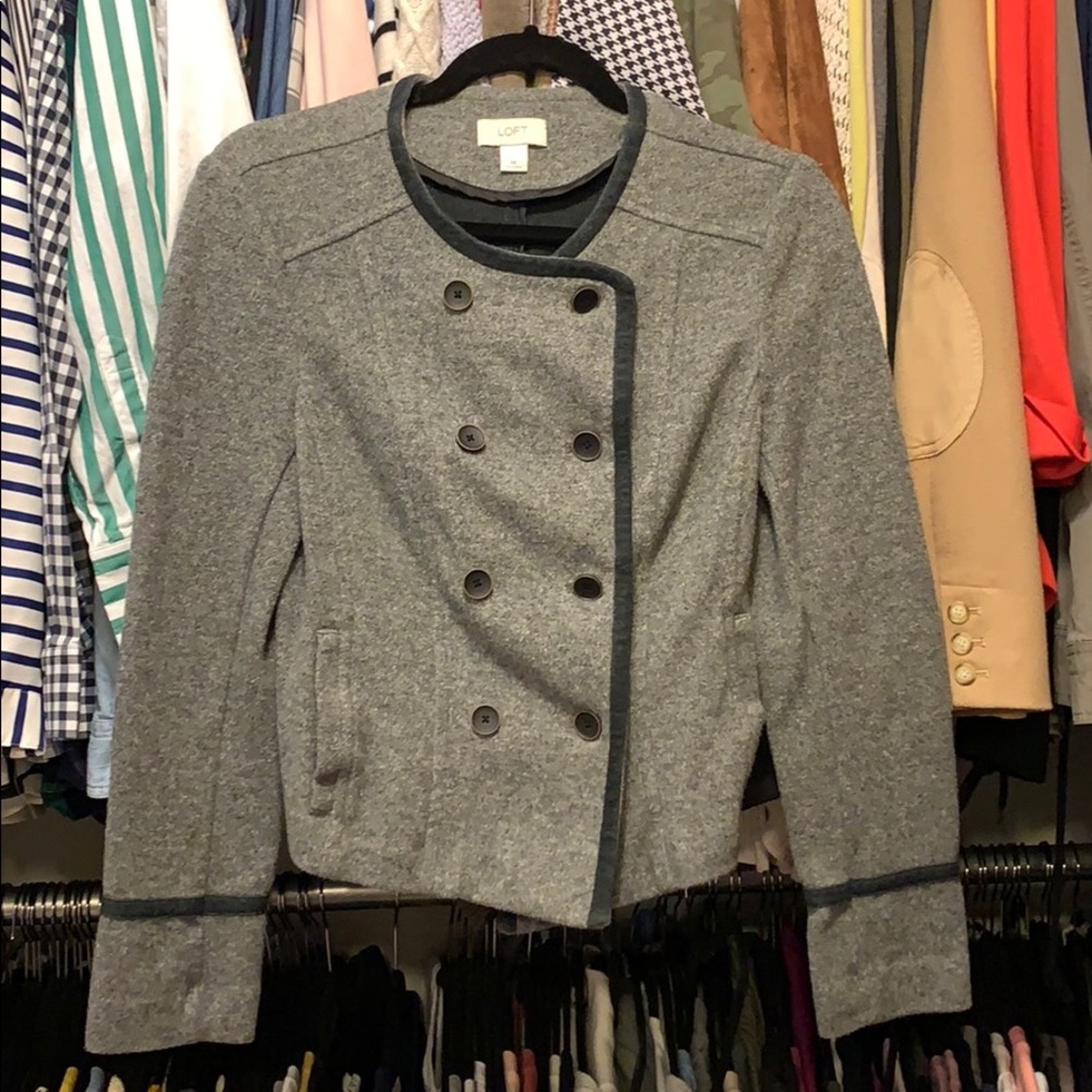 Loft military jacket gray button m